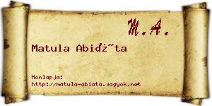 Matula Abiáta névjegykártya